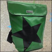 Rucksack groß Application grosser Stern grün-schwarz