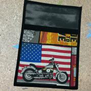 Deckel für Chamäleon Tasche klein aus Stoff - USA Motorrad