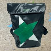 Rucksack groß Gebrauchtplane silber-grün-schwarz