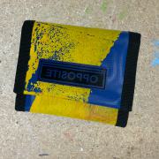 Brieftasche - Gebrauchtplane - gelb-blau