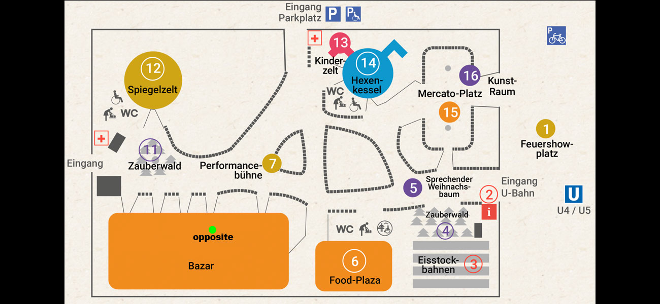 Standplatz auf dem Tollwood Festival.